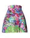 Dolce & Gabbana Multicolor Floral Buttoned High Waist Mini Shorts In Multi