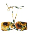 Dolce & Gabbana Multicolor Floral Halter Beachwear Bikini Top Women's Swimwear In Multicolor