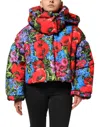 Dolce & Gabbana Cropped Padded Floral-print Shell Hooded Jacket In Multi