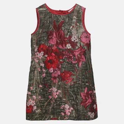 Pre-owned Dolce & Gabbana Multicolor Floral Jacquard Dress 4 Yrs