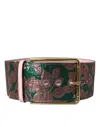 DOLCE & GABBANA DOLCE & GABBANA MULTICOLOR FLORAL JACQUARD LUREX GOLD BUCKLE WOMEN'S BELT