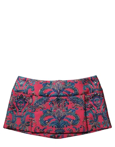 Dolce & Gabbana Multicolor Floral Jacquard Midwaist Mini Skirt