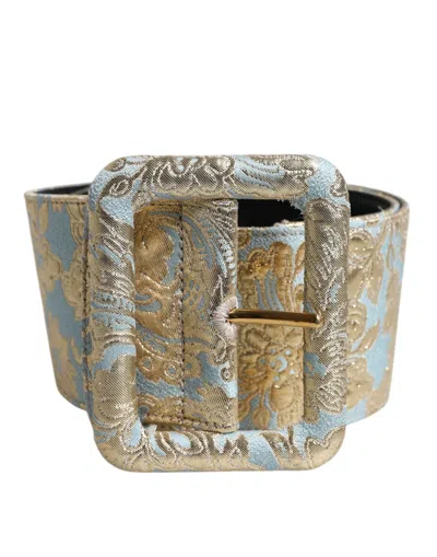 Pre-owned Dolce & Gabbana Multicolor Floral Jacquard Wide Waist Women's Belt ()