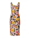 Dolce & Gabbana Multicolor Floral Knee Length Sheath Dress In Multi