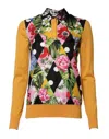 Dolce & Gabbana Multicolor Floral Long Sleeves Polo Top In Multi