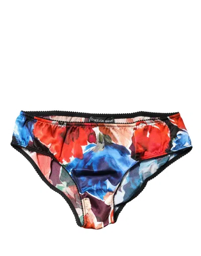 Dolce & Gabbana Multicolor Floral Mid Waist Brief Panty Underwear