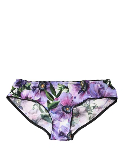 Dolce & Gabbana Multicolor Floral Mid Waist Brief Panty Underwear