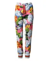 Dolce & Gabbana Multicolor Floral Mid Waist Jogger Pants In Multi