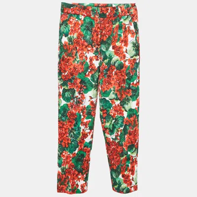 Pre-owned Dolce & Gabbana Multicolor Floral Print Jacquard Trousers S