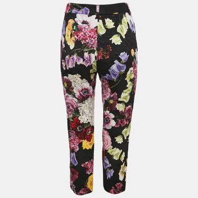 Pre-owned Dolce & Gabbana Multicolor Floral Print Jacquard Trousers S