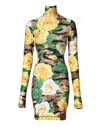 Dolce & Gabbana Multicolor Floral Print Sheath Mini Dress In Multi