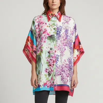 Pre-owned Dolce & Gabbana Multicolor Floral Print Silk Satin Blouse M