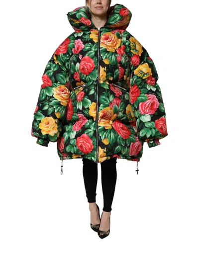Dolce & Gabbana Floral-print Puffer Puffer Jacket In Multi