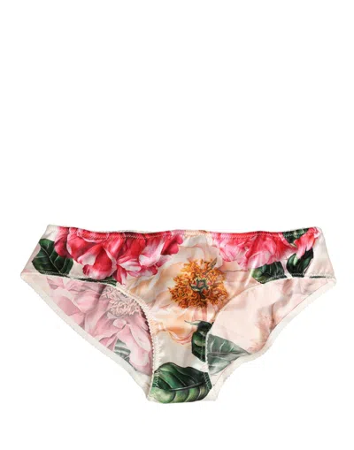 Dolce & Gabbana Multicolor Floral Silk Brief Panty Underwear