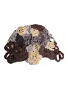 Dolce & Gabbana Multicolor Floral Silk Crochet Beanie Hat In Multicolor