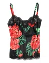 Dolce & Gabbana Multicolor Floral Silk Tank Lingerie Underwear In Multi