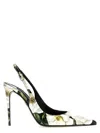 Dolce & Gabbana Printed Leather Slingback Pumps In Multicolor