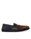 DOLCE & GABBANA MULTICOLOR FLORAL SLIPPERS MEN LOAFERS SHOES