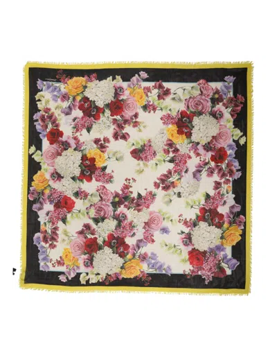 Dolce & Gabbana Multicolor Floral Square Stole 134.5cm X 134.5cm Scarf