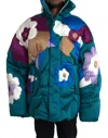 Dolce & Gabbana Multicolor Floral Windbreaker Puffer Jacket In Multicolor