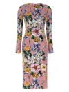 Dolce & Gabbana Silk-blend Floral Print Midi Dress In Multicolor
