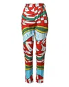 Dolce & Gabbana Multicolor Geometric Pattern Straight Pants In Multi