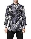 Dolce & Gabbana Multicolor Gold Cotton Banana Leaf Print Shirt