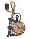 Dolce & Gabbana Multicolor Gold Tone Carretto Keychain Keyring In Multi