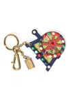 DOLCE & GABBANA MULTICOLOR GOLD TONE CARRETTO KEYCHAIN KEYRING