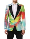 Dolce & Gabbana Multicolor Graffiti Sicilia 1 Button Men Suit Blazer In Multi