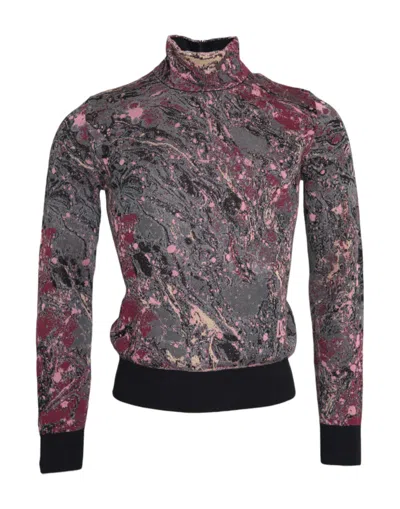 Dolce & Gabbana Multicolor Graphic Turtle Neck Men Men's Sweater