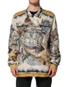 Dolce & Gabbana Multicolor Italian Motif Men Bomber Jacket In Multi