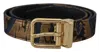 Dolce & Gabbana Multicolor Jacquard Leather Logo Buckle Belt In Multicolor
