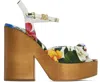 Dolce & Gabbana Multicolor Jacquard Platform Heeled Sandals