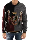 Dolce & Gabbana Multicolor King Knight Monkey Knitted Cashmere Wool Men's Sweater In Multicolor