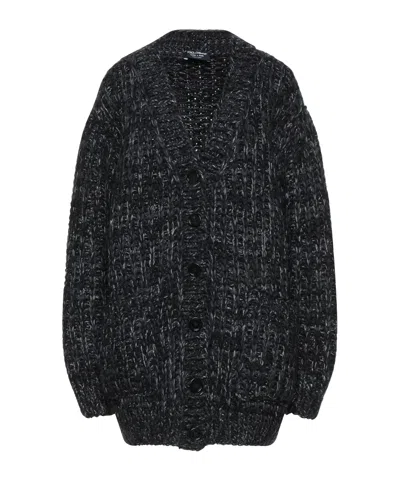 Dolce & Gabbana Multicolor Knit Cardigan In Black