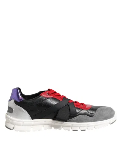 Pre-owned Dolce & Gabbana Multicolor Lace Up Low Top Men Sneakers Men's Shoes ()