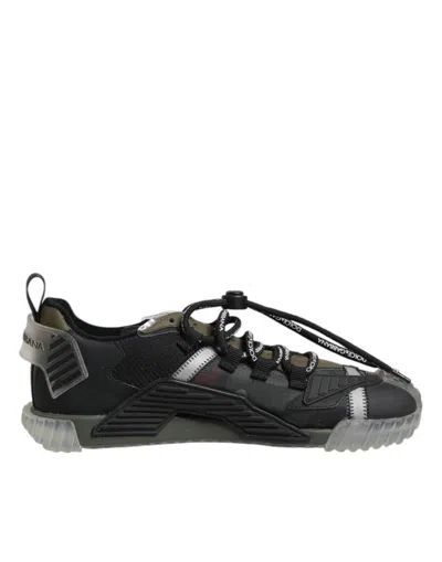 Dolce & Gabbana Multicolor Lace Up Low Top Ns1 Sneakers Shoes In Black