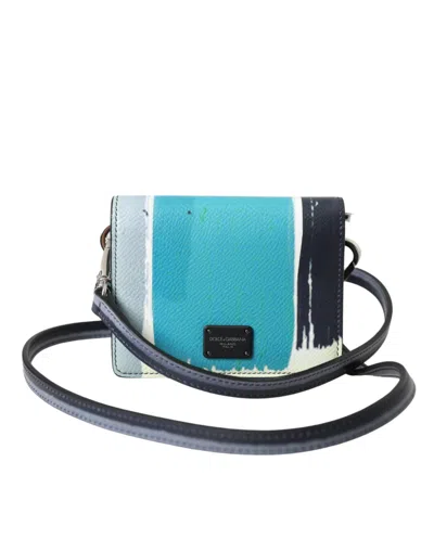 Pre-owned Dolce & Gabbana Multicolor Leather Dg Logo Bifold Card Holder Men's Wallet ()