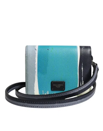 Pre-owned Dolce & Gabbana Multicolor Leather Dg Logo Bifold Card Holder Men's Wallet ()