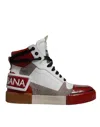 Dolce & Gabbana Multicolor Leather High Top Sneakers Shoes In Multicolor