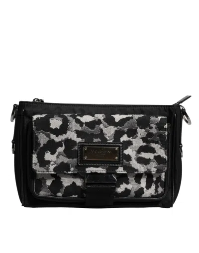 Dolce & Gabbana Multicolor Leopard Jacquard Crossbody Men's Bag