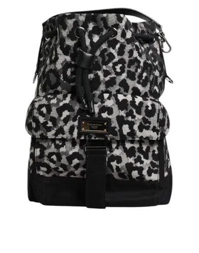 Dolce & Gabbana Multicolor Leopard Jacquard Hobo Crossbody Borse Men's Bag