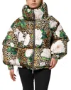 Dolce & Gabbana Multicolor Leopard Rose Puffer Quilted Jacket In Multi