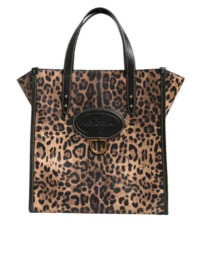 Dolce & Gabbana Multicolor Leopard Shopping Tote Shoulder Women Borse Bag