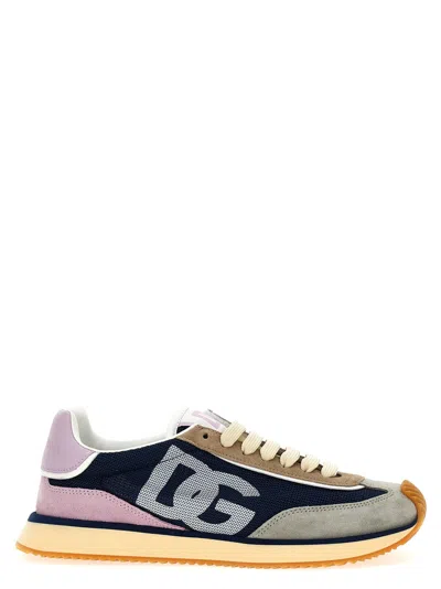 DOLCE & GABBANA MULTICOLOR LOGO LACE UP SNEAKERS