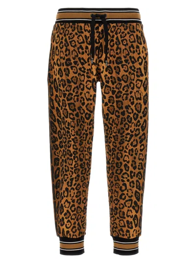 DOLCE & GABBANA MULTICOLOR LOGO PLAQUE JOGGERS