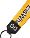 Dolce & Gabbana Multicolor Logo Polyester Brass Holder Keychain Pvc Accessory In Yellow