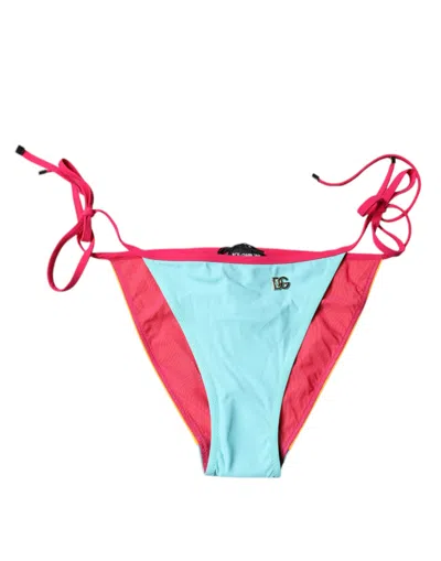 Pre-owned Dolce & Gabbana Multicolor Logo Swimsuit Bikini Bottom Women's Swimwear ()