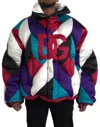 Dolce & Gabbana Multicolor Logo Windbreaker Puffer Jacket In Multicolor